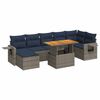 vidaXL 8-delige Loungeset met kussens poly rattan grijs