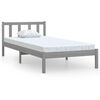 vidaXL Bedframe massief grenenhout grijs 90x200 cm