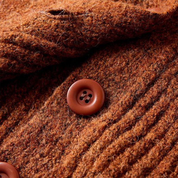 Kindervest gebreid 128 cognackleurig