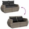 vidaXL Tuin Sofa Set met opslag 11 pcs Grijs Poly riet