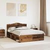 vidaXL Bedframe met hoofdeinde Oudhout 150 x 200 cm Massief grenenhout