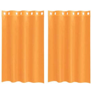 vidaXL Gordijnen Voile met doorvoertules 2 st 140x175 cm oranje