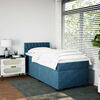 vidaXL Boxspring met matras fluweel blauw 100x200 cm