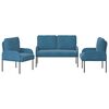 vidaXL Sofa-Sets met kussen 3 pcs Blauw 115 x 56 x 80 cm Multiplex