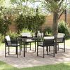 vidaXL Tuin eettafelset 5 pcs Zwart poly rattan