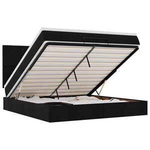 vidaXL Ottoman bed met matras en LED's 160x200cm stof zwart