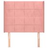 vidaXL Hoofdbord met randen 93x16x118/128 cm fluweel roze