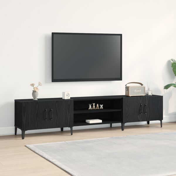 vidaXL TV-kast Zwart Eiken 180 x 31,5 x 40 cm Bewerkt hout