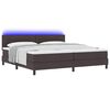 vidaXL Boxspring bed met matras met LED Donkerbruin 200 x 200 cm Stof