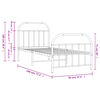 vidaXL Bedframe met hoofd- en voeteneinde metaal zwart 90x190 cm