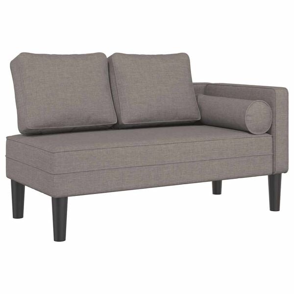 vidaXL Chaise longue met kussens stof taupe