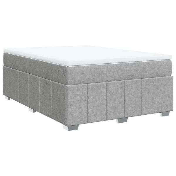 vidaXL Boxspring met matras stof lichtgrijs 140x190 cm