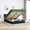 vidaXL Ottoman bed met matras en LED's 140x200cm fluweel donkergroen
