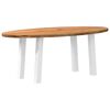 vidaXL Eettafel 200x100x74 cm ovaal massief eikenhout lichtbruin