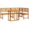 vidaXL Tuinbankset 3 pcs Bruin Massief Acaciahout