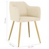 vidaXL Eetkamerstoelen 6 st fluweel cr&egrave;mekleurig
