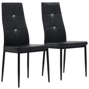 vidaXL Eetkamerstoelen 2 st kunstleer zwart