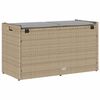 vidaXL Opbergbank met kussen voor buiten 100 cm poly rattan beige