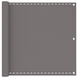 vidaXL Balkon Scherm Lichtgrijs 75 x 300 cm HDPE en Aluminium