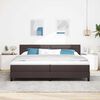 vidaXL Boxspring bed met matras met LED Donkerbruin 200 x 200 cm Stof