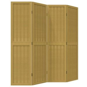 vidaXL Kamerscherm met 4 panelen massief paulowniahout bruin