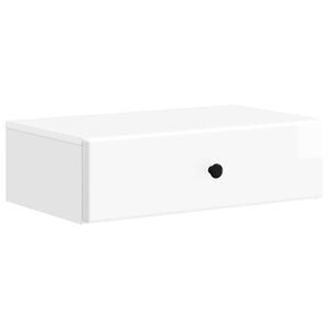 vidaXL Wandmontage Zijtafel Hoogglans Wit 59 x 34,5 x 17 cm