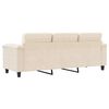 vidaXL Driezitsbank 180 cm microvezelstof beige