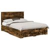 vidaXL Bedframe met lade Gerookt eiken 140 x 200 cm Bewerkt hout