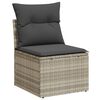 vidaXL Tuin Sofa Set met kussen met opslag 9 pcs Lichtgrijs Poly riet