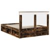 vidaXL Bedframe met lade Gerookt eiken 150 x 200 cm Massief grenenhout