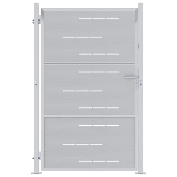 vidaXL Tuinpoort met slot Zilver 100 x 125 cm Roestvrij staal