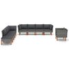 vidaXL 9-delige Loungeset poly rattan en eucalyptushout grijs