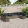 vidaXL Tuin Sofa Set met opslag 10 pcs Grijs poly rattan