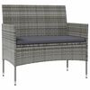 vidaXL 16-delige Loungeset met kussens poly rattan grijs
