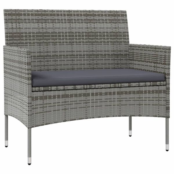 vidaXL 16-delige Loungeset met kussens poly rattan grijs