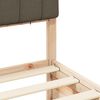 vidaXL Bedframe met Gevoerd Hoofdgedeelte Taupe 90 x 200 cm