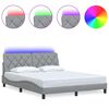 vidaXL Bedframe met LED zonder matras 160x200 cm stof lichtgrijs