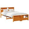 vidaXL Bedframe met hoofdeinde Wasbruin 140 x 190 cm Bewerkt hout