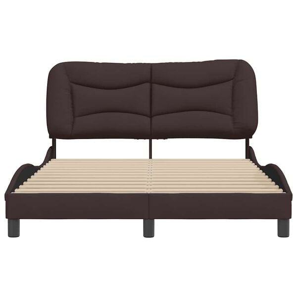 vidaXL Bedframe zonder matras "Hvar" stof donkerbruin 140x200 cm