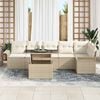 vidaXL Tuin Sofa Set met kussen 7 pcs Beige Poly riet