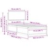 vidaXL Bedframe met Gevoerd Hoofdgedeelte Donkergrijs 75 x 190 cm
