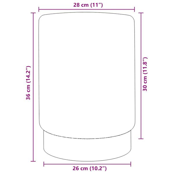 vidaXL Kruk fluweel 28 x 36 cm lichtgrijs en goudkleurig