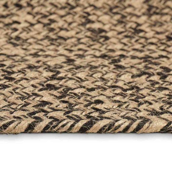 vidaXL Tapijt Naturel en zwart 80 x 300 cm Jute