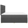 vidaXL Boxspring met matras stof donkergrijs 200x200 cm