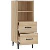 vidaXL Dressoir 34,5x34x90 cm bewerkt hout sonoma eikenkleurig