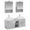 vidaXL Badkamermeubelset 5 pcs Betongrijs Bewerkt hout en glas