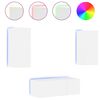 vidaXL 4-delige Tv-wandmeubelset met LED-verlichting bewerkt hout wit