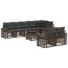 vidaXL Tuinbankenset 9 st Grijs en Donkergrijs poly rattan