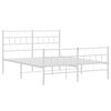 vidaXL Bedframe met hoofd- en voeteneinde metaal wit 150x200 cm