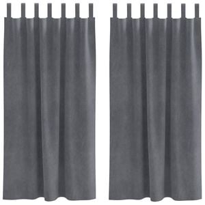 vidaXL Verduisterende gordijnen 2 pcs Lichtgrijs 140 x 175 cm Fluweel